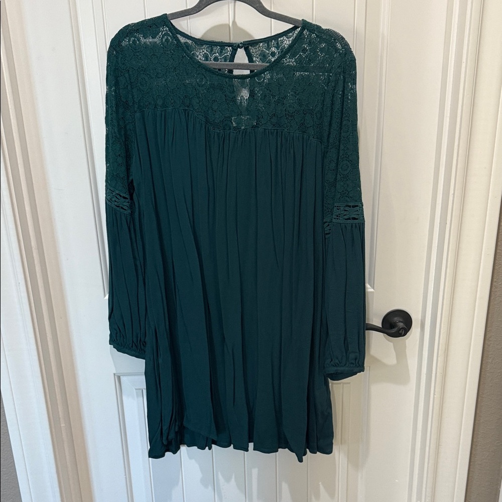 Umgee Emerald green Lace babydoll dress